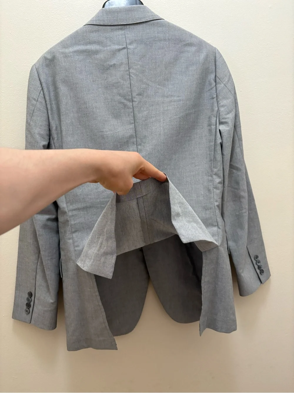J. Crew $348 Gray Ludlow Slim Suit Jacket In Portuguese Cotton Oxford Size 38R M